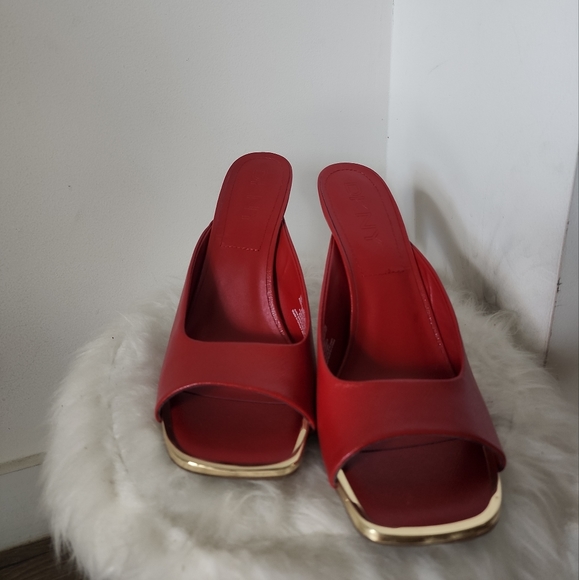 DKNY Red Sandal Heel Size 11M - Picture 1 of 7